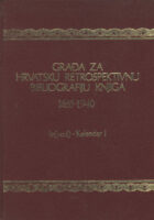 Građa za hrvatsku retrospektivnu bibliografiju knjiga, Iz(vod)-Kalendar I