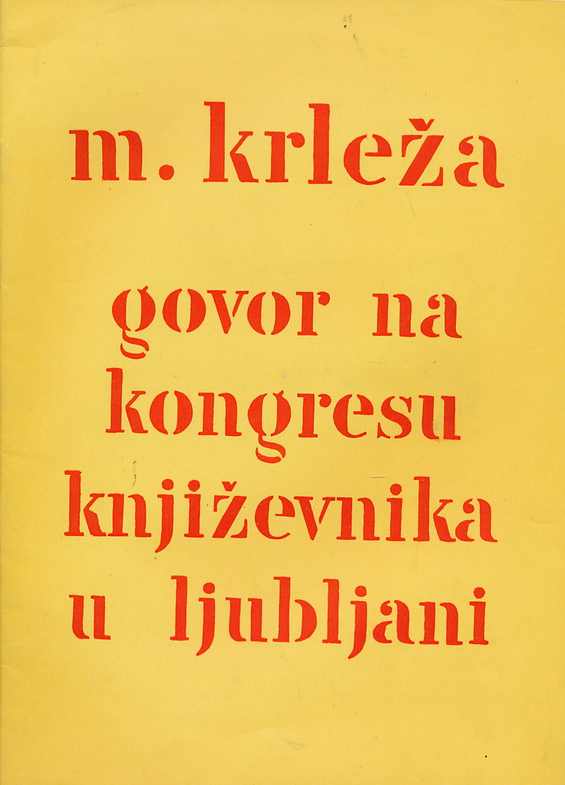 Govor na kongresu književnika u Ljubljani