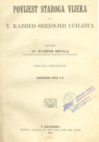 Povijest staroga vijeka za V. razred srednjih učilišta II. izd.