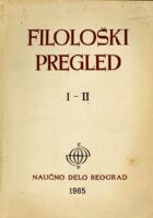 Filološki pregled (knjiga treća, sveska 1-2, 1965.)