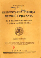 Elementarna teorija muzike i pjevanja za I. razred građanskih i njima sličnih šk