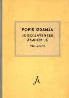 Popis izdanja JAZU 1945-1965
