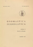 Onomastica Jugoslavica knjiga 10/1982