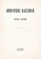 Arhivski vjesnik XVII - XVIII 1974 - 1975.