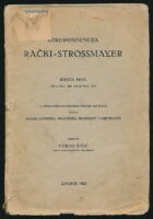 Korespondencija Rački - Strossmayer, knjiga prva