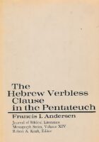 The Hebrew Verbless Clause in the Pentateuch
