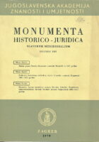 Monumenta historico-juridica Slavorum Meridionalium volumen XIII