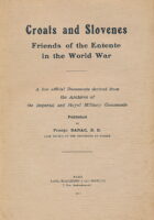 Croats and Slovenes, friends of the Entente in the World War