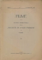 Fiume : rivista semestrale della Societa di Studi Fiumani in Fiume ANNO I. II SEMESTRE 1923