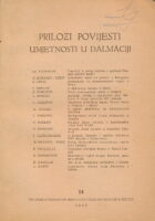 Prilozi povijesti umjetnosti u Dalmaciji 14