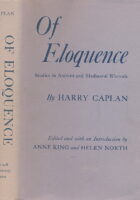 Of eloquence;: Studies in ancient and mediaeval rhetoric