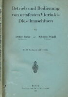 Betrieb und und Bedienung von ortsfesten Viertakt-Dieselmaschinen