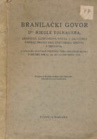 Branilački govor dr. Nikole Tolnauera
