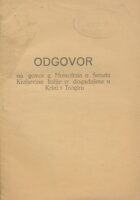 Odgovor na govor g. Mussolinia u Senatu Kraljevine Italije o događajima u Krku i Trogiru