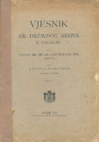 Vjesnik Kr. državnog arkiva u Zagrebu I/1925