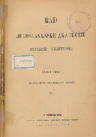 Rad JAZU knjiga CXXVI. Matematičko-prirodoslovni razred XXI.